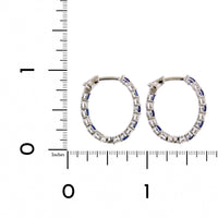 18K White Gold Inside Outside Sapphire and Diamond Hoop Earrings, White Gold, Long's Jewelers
