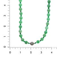 18K White Gold Jade and Emerald Bead Necklace, 18k white gold, Long's Jewelers