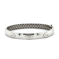 18K White Gold Marquise Cut Diamond Bangle Bracelet, White Gold, Long's Jewelers