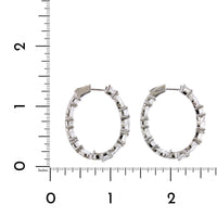 18K White Gold Multi Shape Diamond Hoop Earrings, 18k white gold, Long's Jewelers