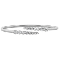 18K White Gold Open Bangle Diamond Bracelet, Gold, Long's Jewelers