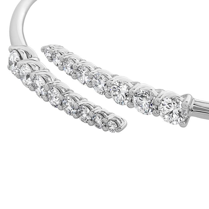 18K White Gold Open Bangle Diamond Bracelet