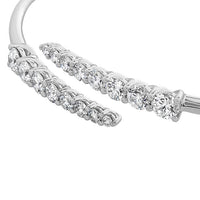 18K White Gold Open Bangle Diamond Bracelet