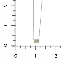 18K White Gold Oval Diamond Bezel Set with Milgrain Pendant, white gold, Long's Jewelers