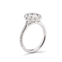 18K White Gold Oval Halo Engagement Ring, silver, Long's Jewelers