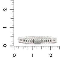 18K White Gold Oval Rondelles Diamond Stretch Bracelet, 18k white gold, Long's Jewelers
