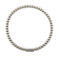18K White Gold Oval Rondelles Diamond Stretch Bracelet, 18k white gold, Long's Jewelers