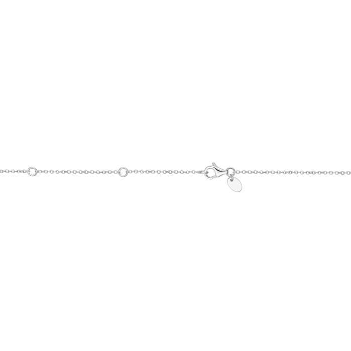18K White Gold Pave Diamond Heart Necklace