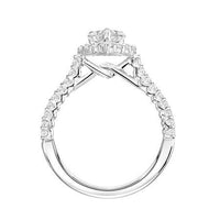 18K White Gold Pear Shape Diamond Halo Engagement Ring Setting
