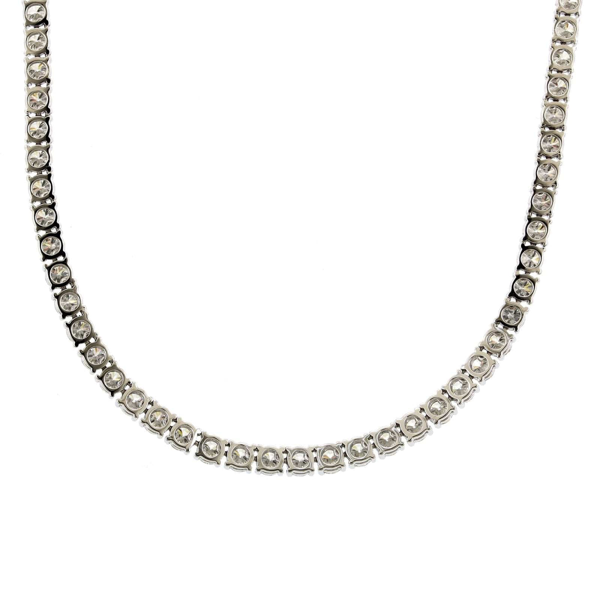 18K White Gold Prong Set Diamond Line Necklace, 18k white gold, Long's Jewelers