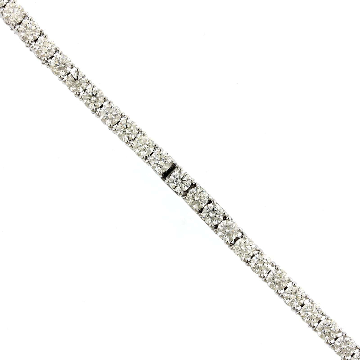 18K White Gold Prong Set Diamond Line Necklace, 18k white gold, Long's Jewelers