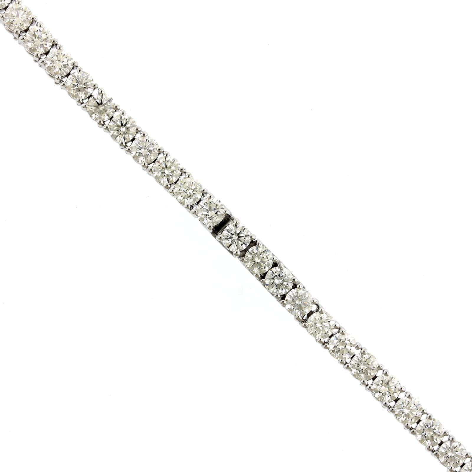 18K White Gold Prong Set Diamond Line Necklace, 18k white gold, Long's Jewelers