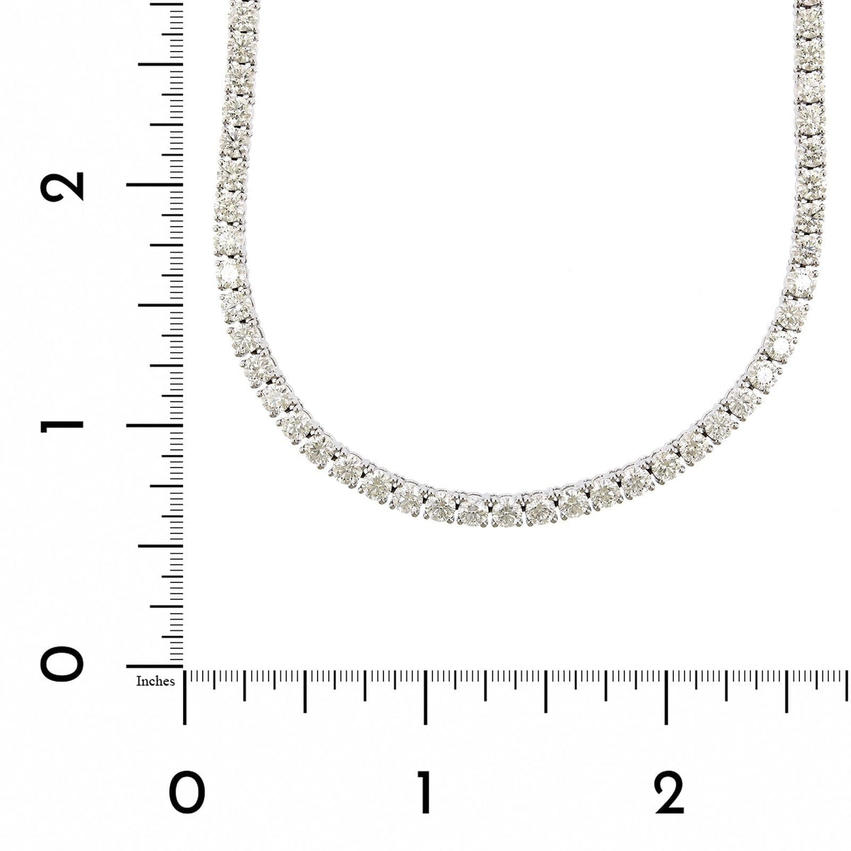 18K White Gold Prong Set Diamond Line Necklace, 18k white gold, Long's Jewelers