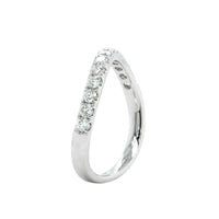 18K White Gold Prong Set Wave Diamond Band