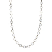 18K White Gold Rose Cut Diamond Bead Necklace, White Gold, Long's Jewelers