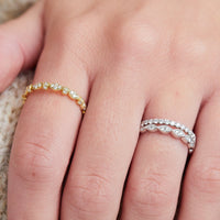 18K Yellow Gold Alternating Shape Diamond Band, Gold, Long's Jewelers