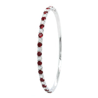 18K White Gold Ruby and Diamond Bangle Bracelet, 18k white gold, Long's Jewelers