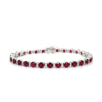 18K White Gold Ruby and Diamond Tennis Bracelet, White Gold, Long's Jewelers