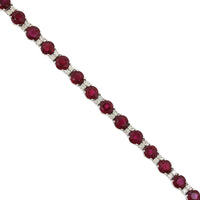18K White Gold Ruby and Diamond Tennis Bracelet