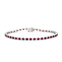 18K White Gold Ruby and Diamond Tennis Bracelet, white gold, Long's Jewelers