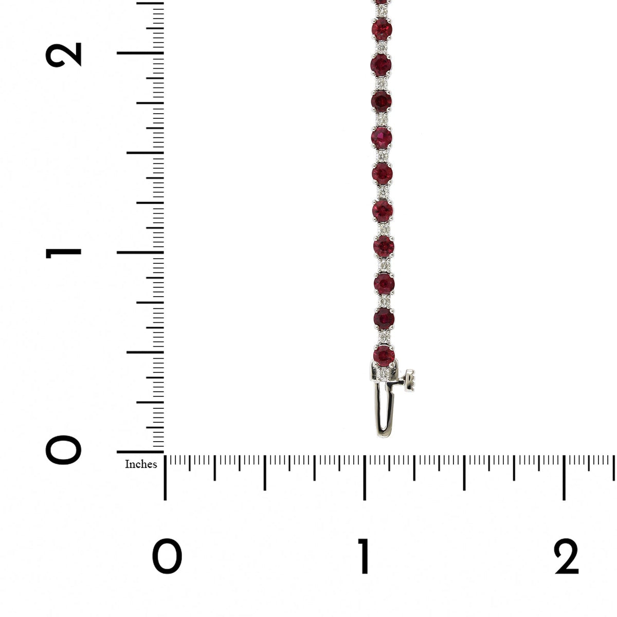 18K White Gold Ruby and Diamond Tennis Bracelet, white gold, Long's Jewelers