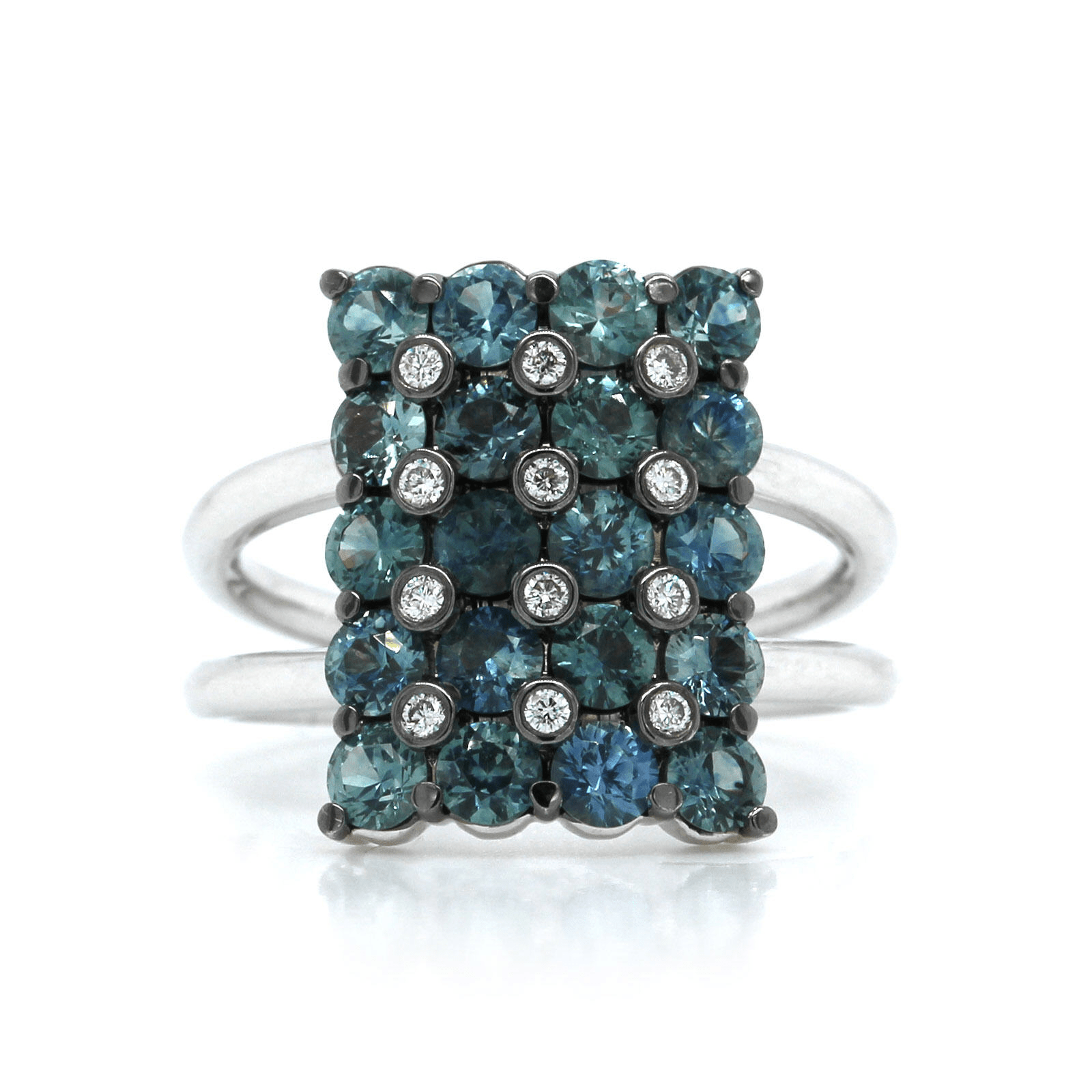 18K White Gold Sapphire and Diamond Ring, White Gold, Long's Jewelers