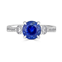 18K White Gold Sapphire and Diamond Ring, White Gold, Long's Jewelers