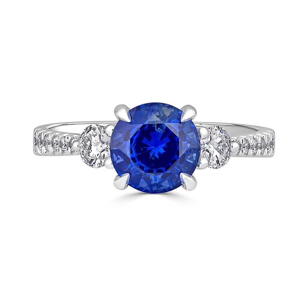 18K White Gold Sapphire and Diamond Ring, White Gold, Long's Jewelers