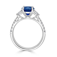 18K White Gold Sapphire and Diamond Ring, White Gold, Long's Jewelers
