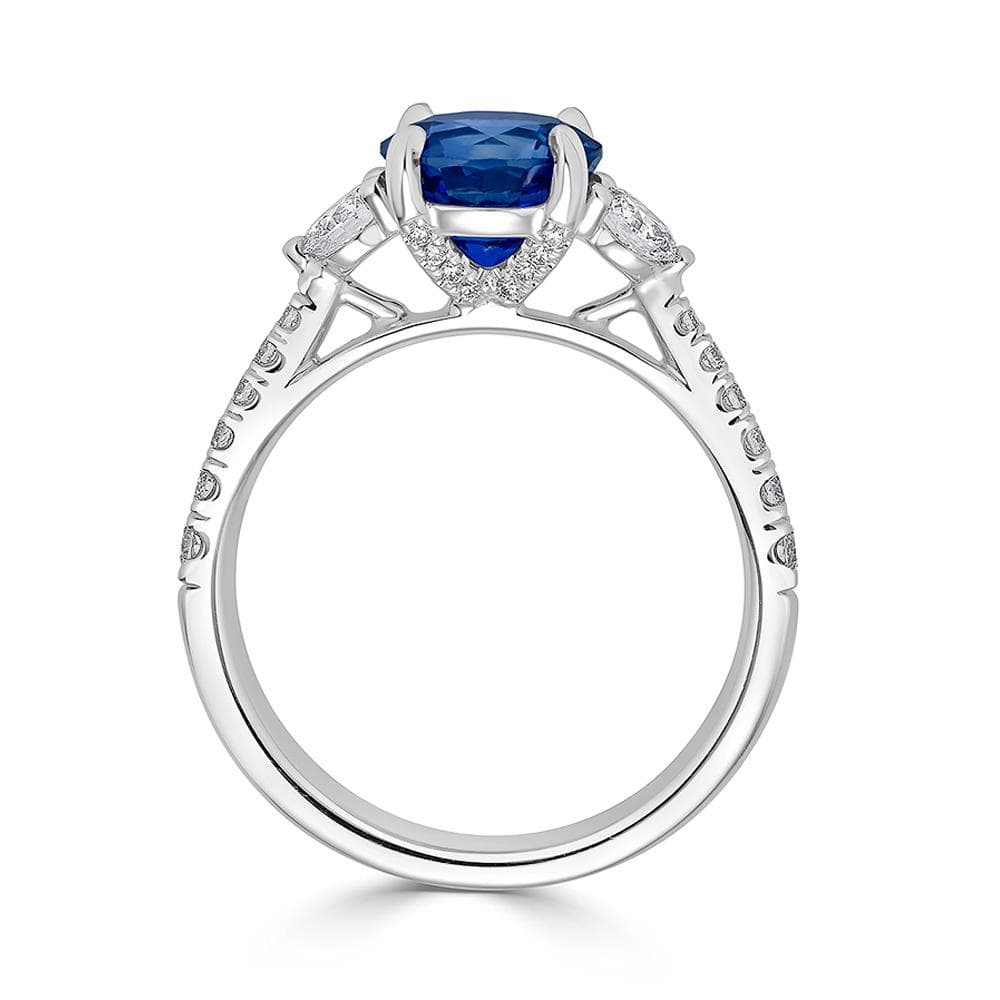 18K White Gold Sapphire and Diamond Ring, White Gold, Long's Jewelers