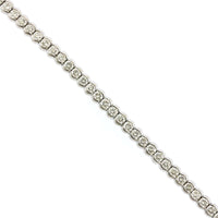 18K White Gold Semi Bezel Diamond Bracelet, 18k white gold, Long's Jewelers