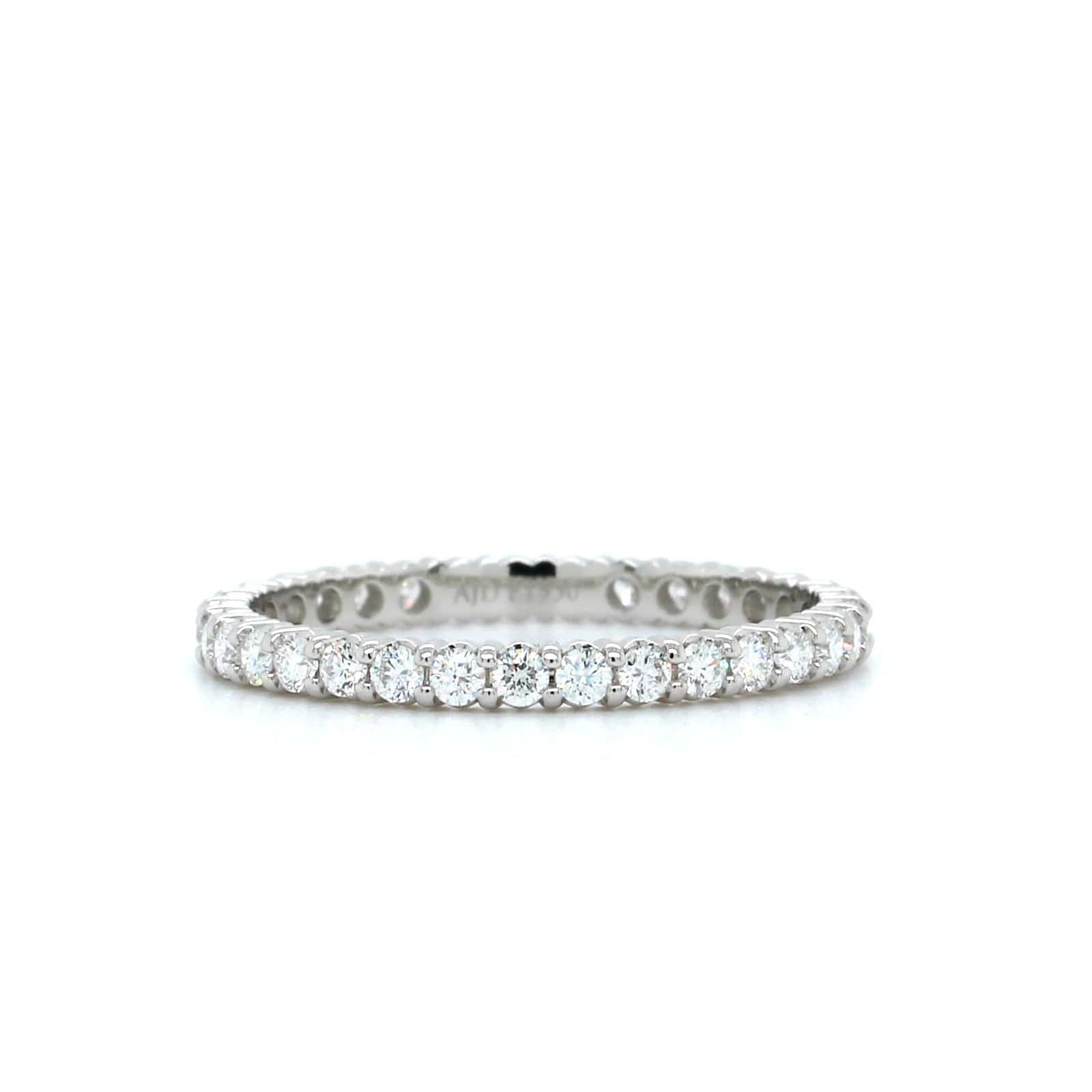 18K White Gold Shared Prong Diamond Band, 18k white gold, Long's Jewelers