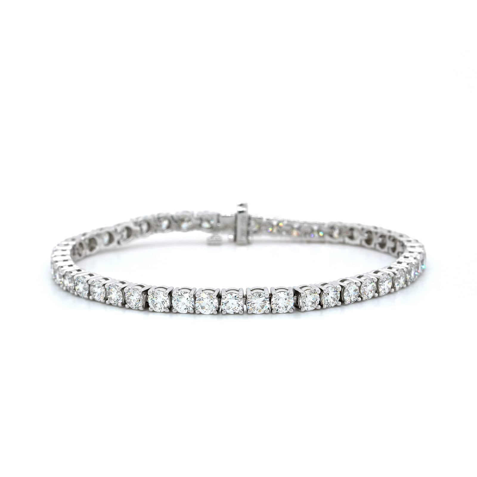 18K White Gold Shared Prong Diamond Tennis Bracelet, white gold, Long's Jewelers