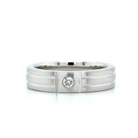 18K White Gold Single Bezel Set Diamond Band, White Gold, Long's Jewelers