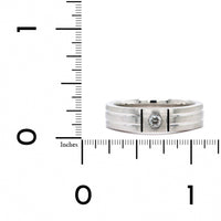 18K White Gold Single Bezel Set Diamond Band, White Gold, Long's Jewelers