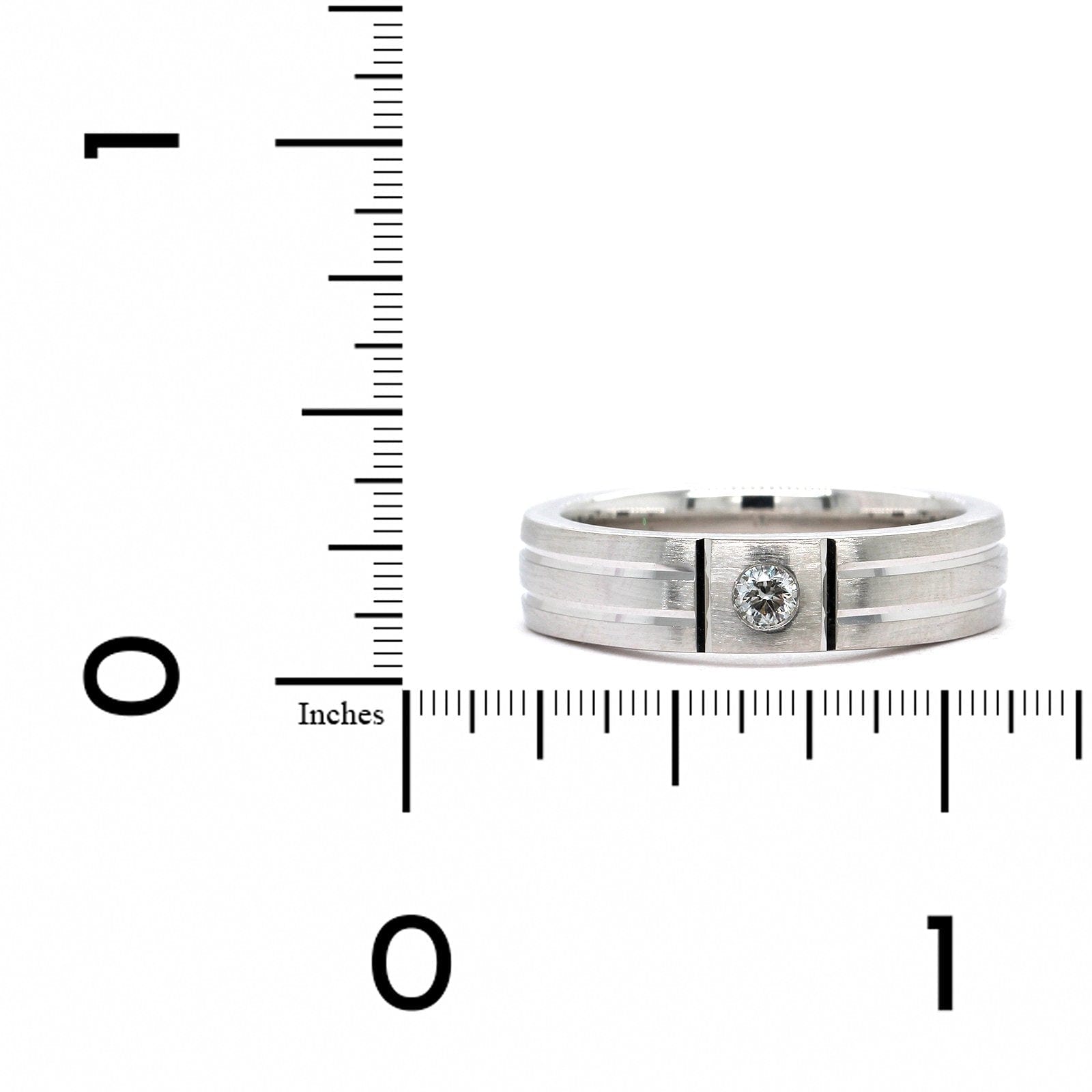 18K White Gold Single Bezel Set Diamond Band, White Gold, Long's Jewelers