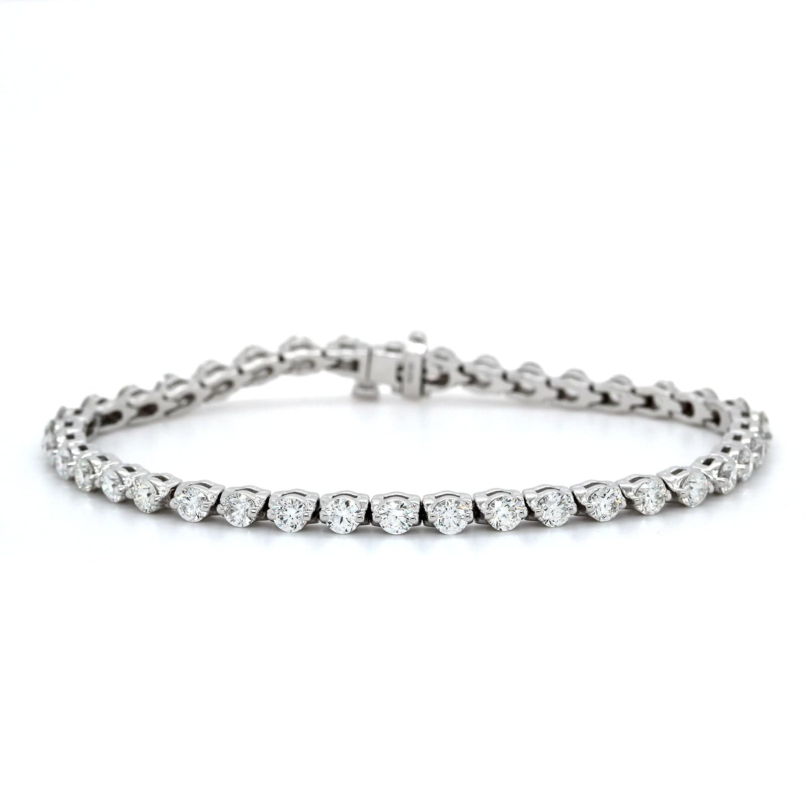 18K White Gold Single Prong Diamond Tennis Bracelet, 18k white gold, Long's Jewelers