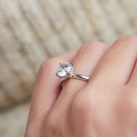 18K White Gold Solitaire Diamond Engagement Ring Setting, White Gold, Long's Jewelers