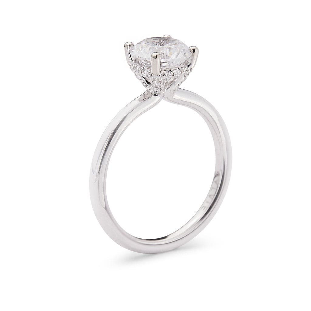 18K White Gold Solitaire Diamond Engagement Ring Setting, silver, Long's Jewelers