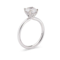 18K White Gold Solitaire Diamond Engagement Ring Setting, silver, Long's Jewelers