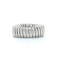 18K White Gold Tubogas Grooved Ring, White Gold, Long's Jewelers