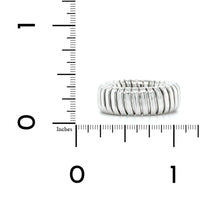 18K White Gold Tubogas Grooved Ring, White Gold, Long's Jewelers