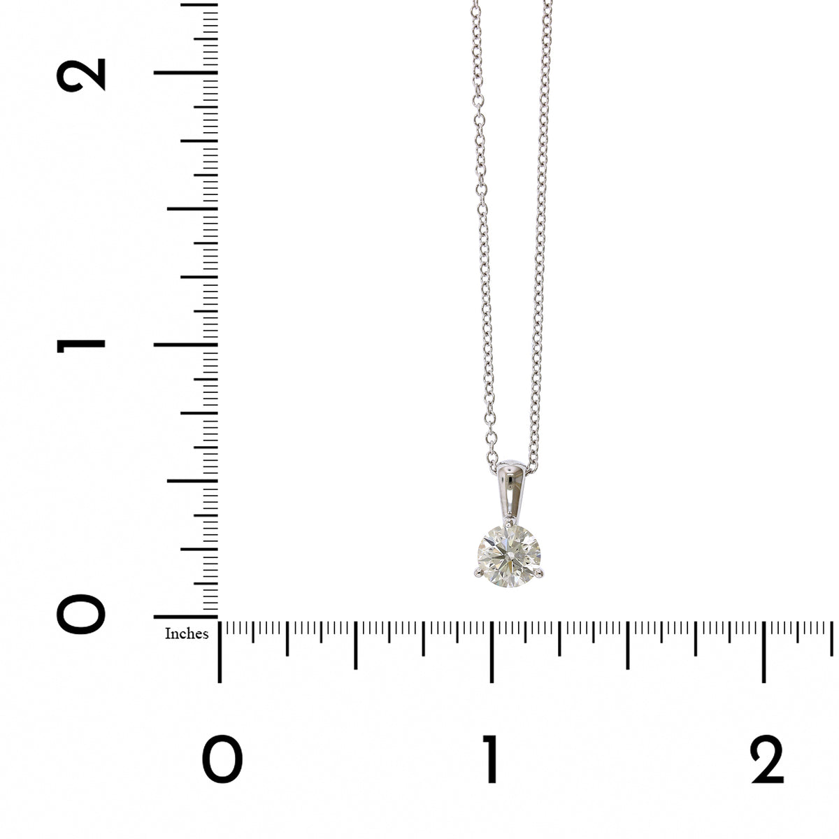 18K White Gold Solitaire Diamond Pendant, white gold, Long's Jewelers