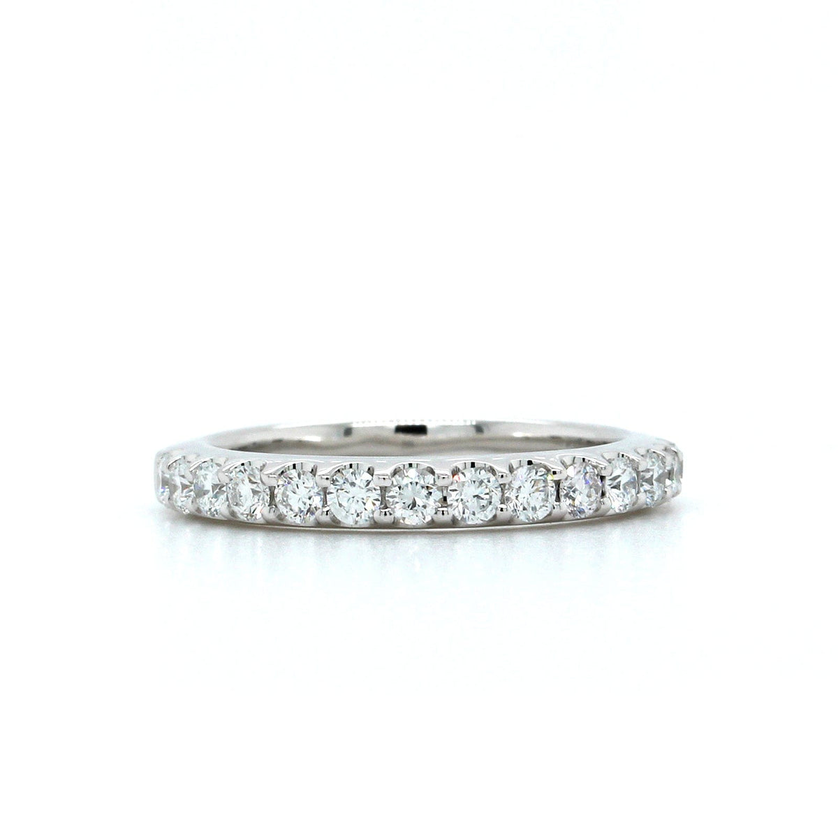 18K White Shared Prong Diamond Band, 18k white gold, Long's Jewelers