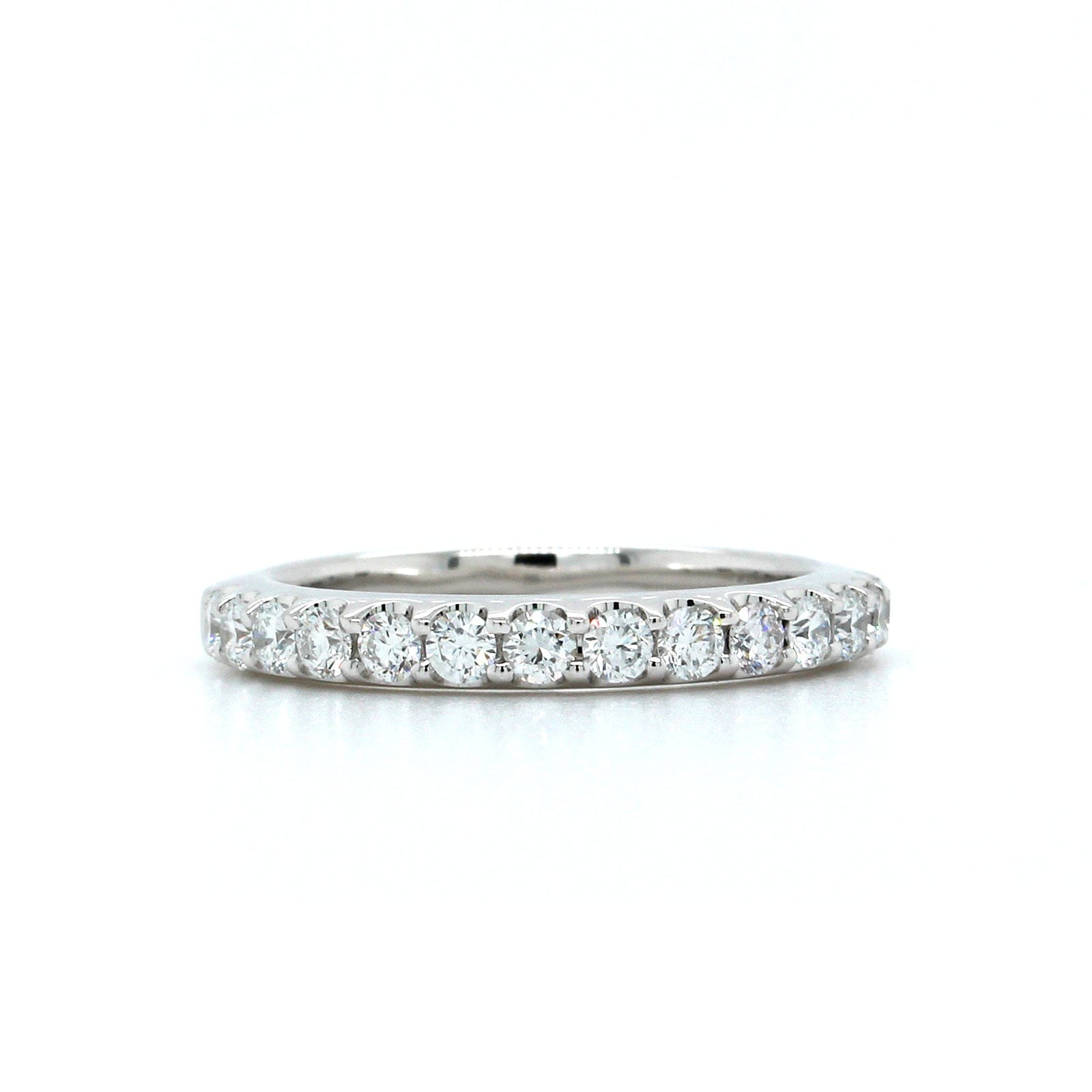 18K White Shared Prong Diamond Band, 18k white gold, Long's Jewelers