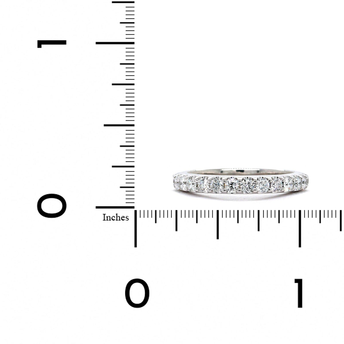 18K White Shared Prong Diamond Band, 18k white gold, Long's Jewelers