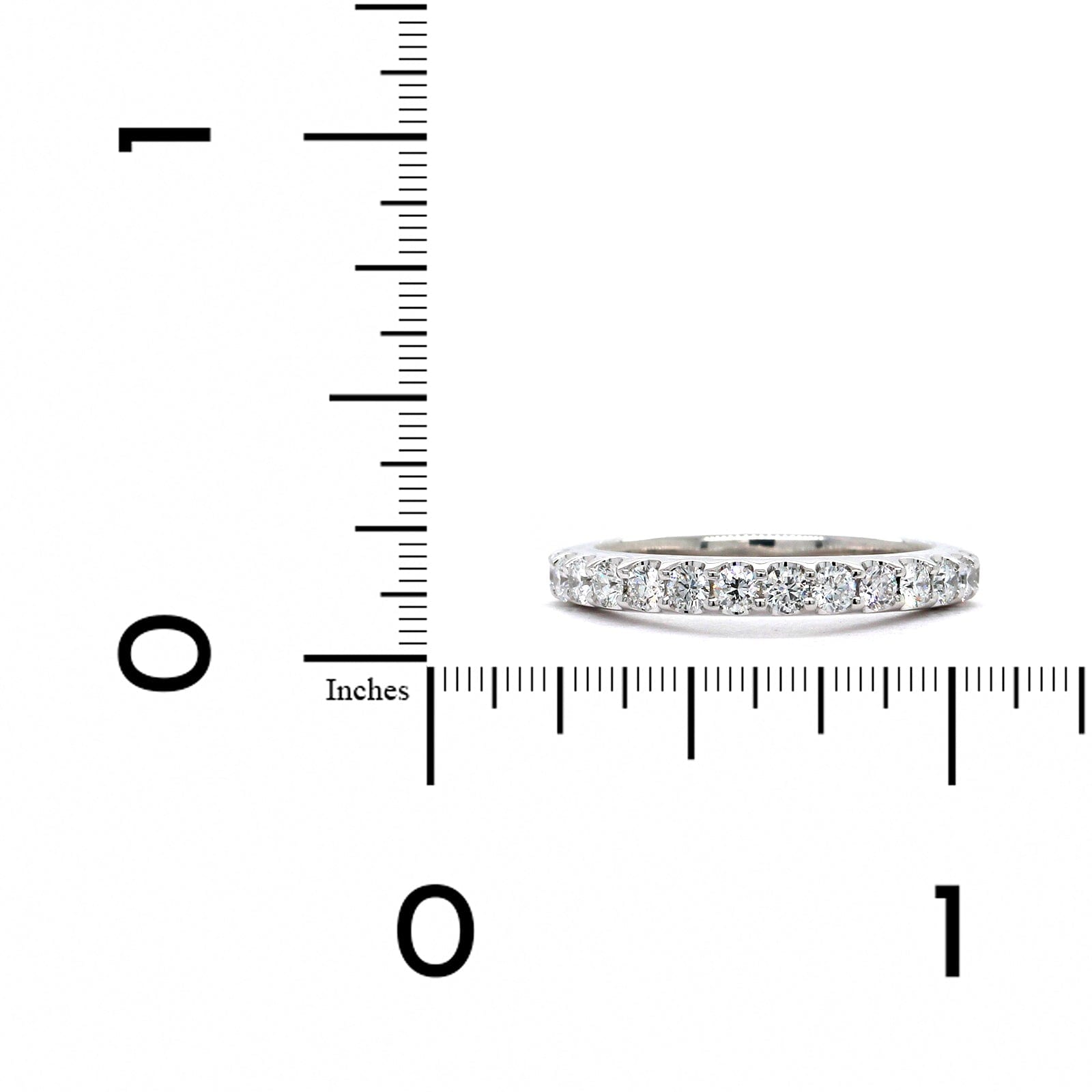 18K White Shared Prong Diamond Band, 18k white gold, Long's Jewelers