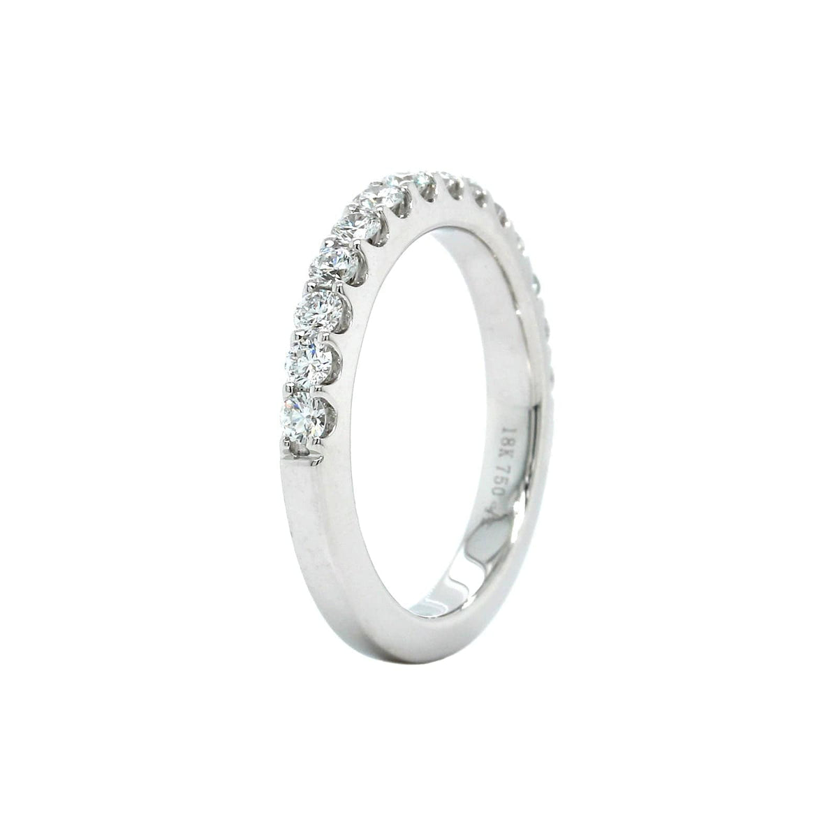 18K White Shared Prong Diamond Band, 18k white gold, Long's Jewelers