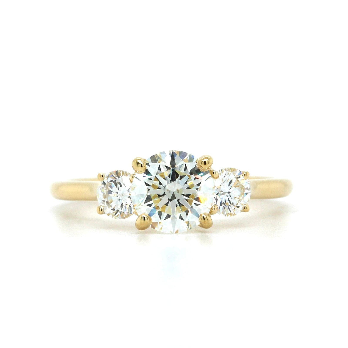 18K Yellow Gold 3 Stone Diamond Engagement Ring, 18K Yellow Gold, Long's Jewelers