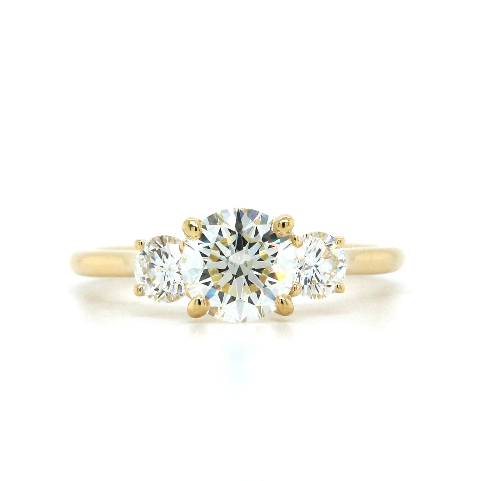18K Yellow Gold 3 Stone Diamond Engagement Ring, 18K Yellow Gold, Long's Jewelers